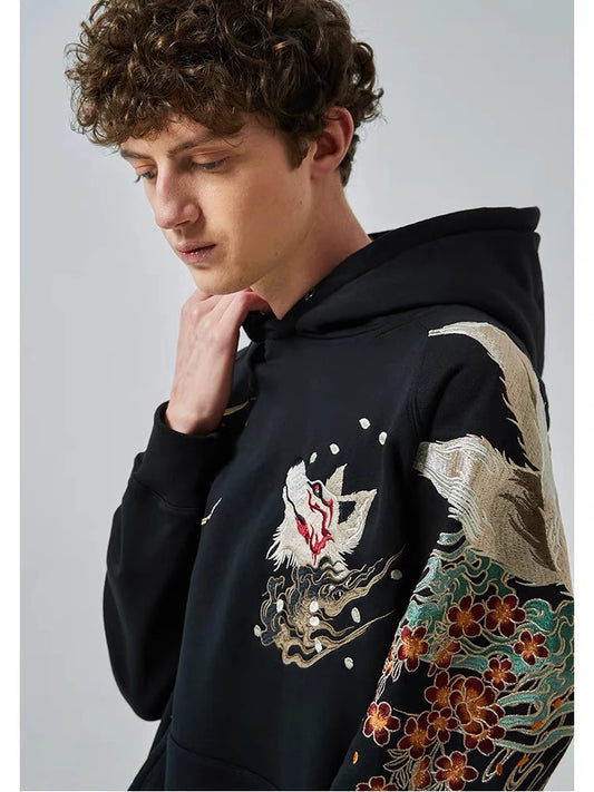 Men Embroidered Hoodie Sweatshirt