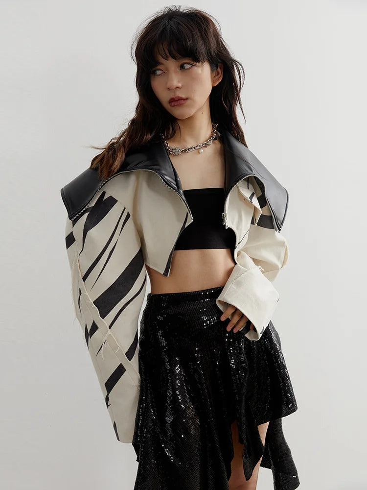 Women Oversized Cropped Jacket
