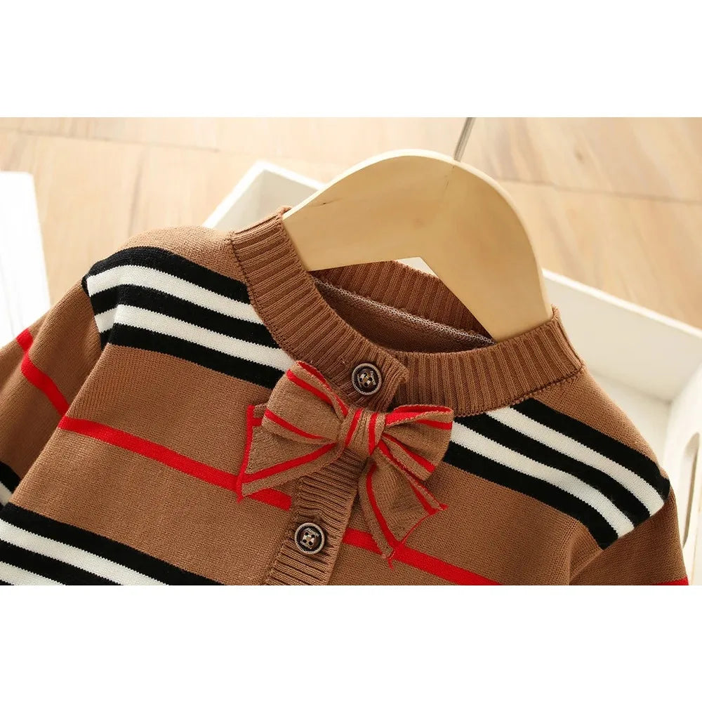 Child Striped Sweater + Skirt Set