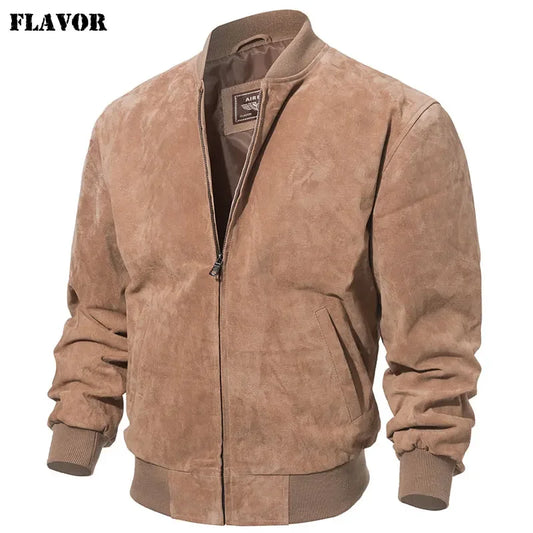 Men Suede Bomber Jacket